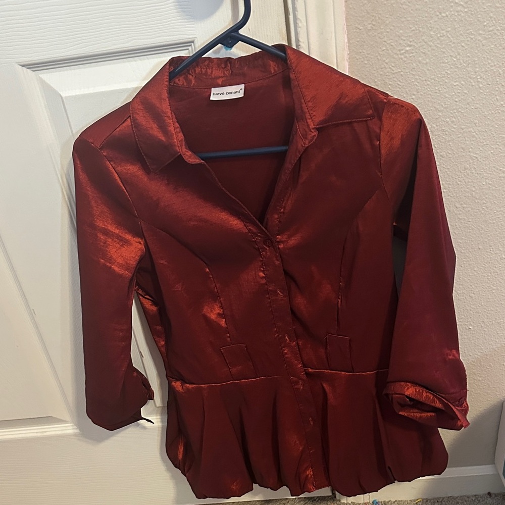 Harve Benard Shimmering Copper Blouse
